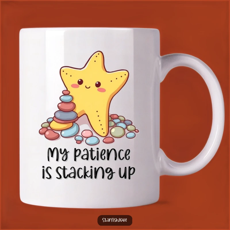 Funny Starfish Pebble Stacker Mug - Perfect Gift for Patience & Humor