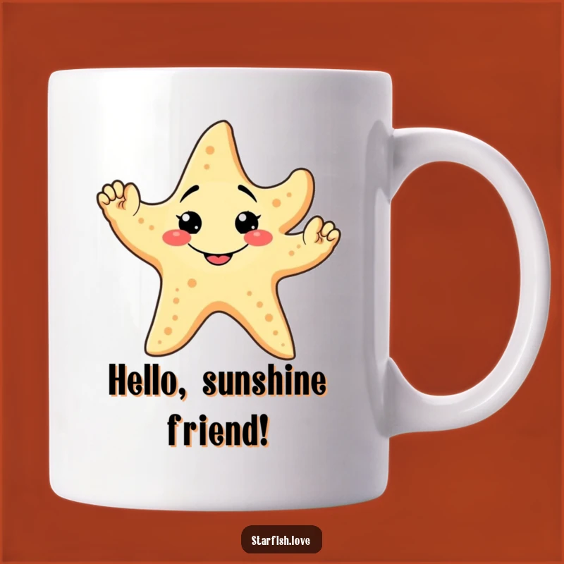 Funny Starfish Wave Mug: Goofy Greeting, Friendly Character, Perfect Funny Gift