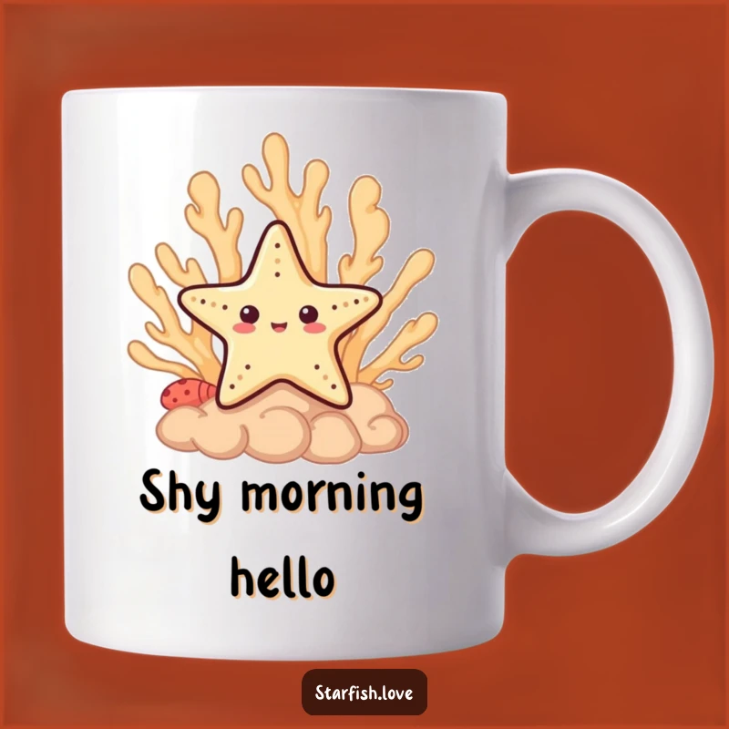 Funny Shy Starfish Mug: Peek-a-Boo Fun, Coral Hideaway, Perfect Funny Gift