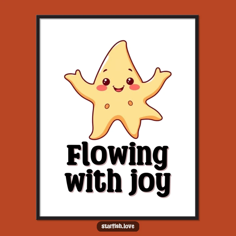 Funny Starfish Dance Digital Art: Smiling, Groovy Decor for Your Space