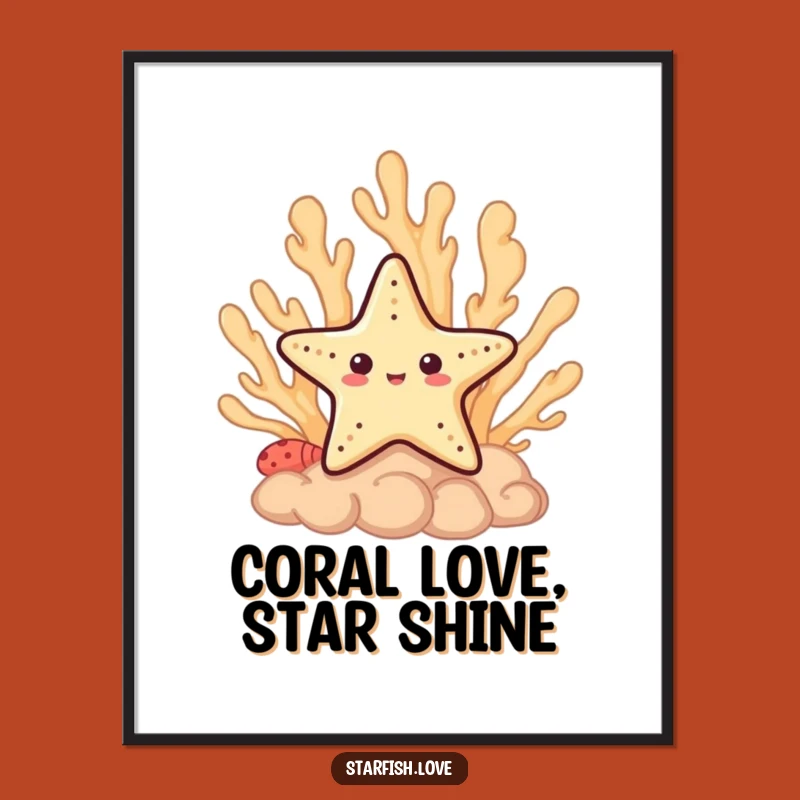 Funny Free Printable Wall Art: Shy Starfish Peering for Coastal Decor