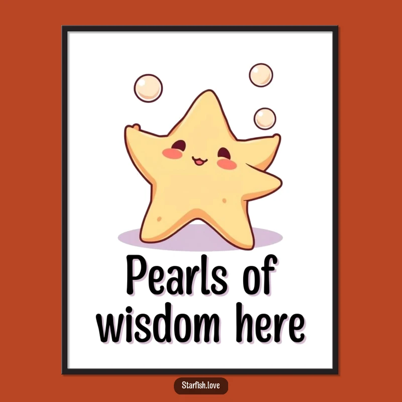 Free Printable Wall Art: Starfish Pearl Juggler, Whimsical Ocean Decor, Fun Downloadable Art