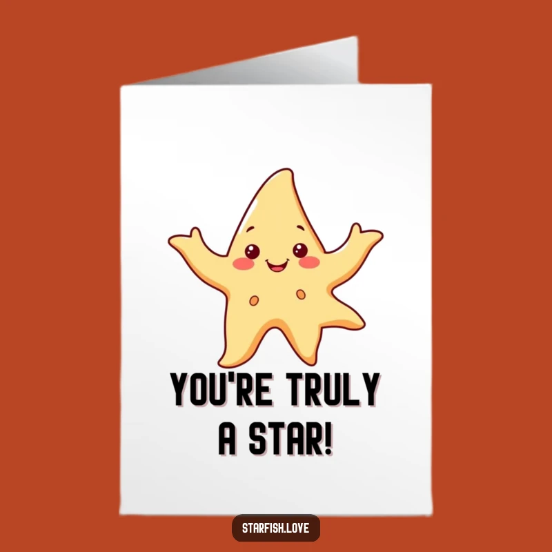 Free Printable Congrats Card: Dancing Starfish Flowing Arms Funny Downloadable Gift