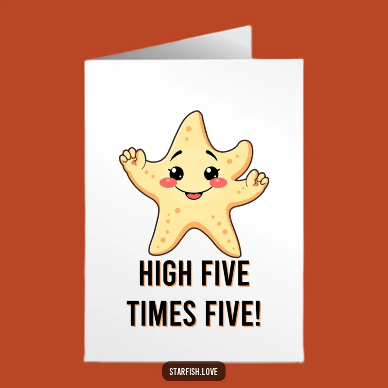 Funny Free Printable Congrats Card: Goofy Starfish Waves of Celebration
