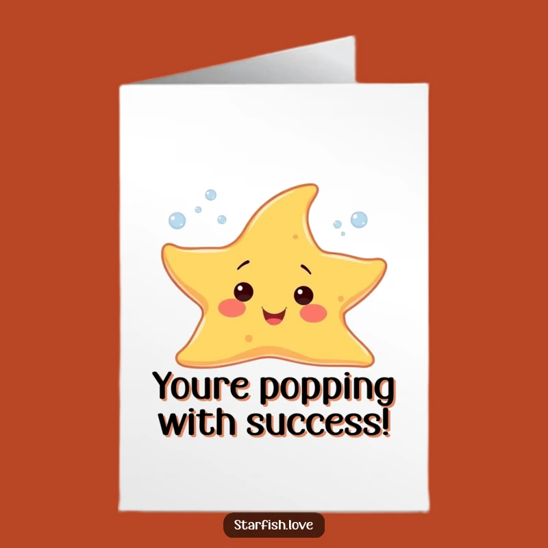 Free Printable Congrats Card: Starfish Bubbles Funny Downloadable Gift for Any Achievement