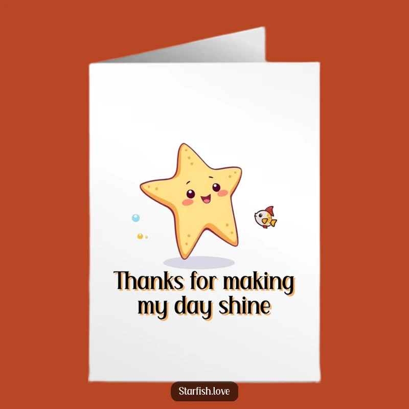 Free Printable Thank You Card: Starfish & Fish Chase Funny Gratitude