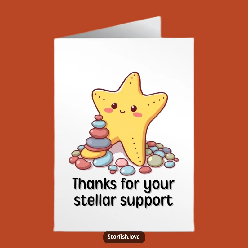 Free Printable Thank You Card: Starfish Pebble Stacking Quirky Funny Gift