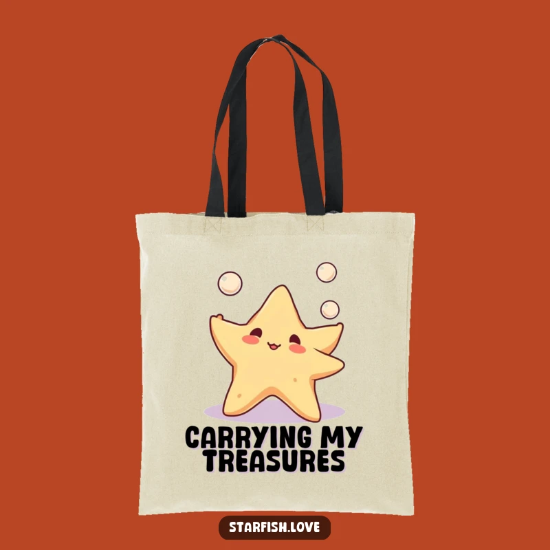 Funny Starfish Pearl Juggling Tote Bag: Carry Your Treasures